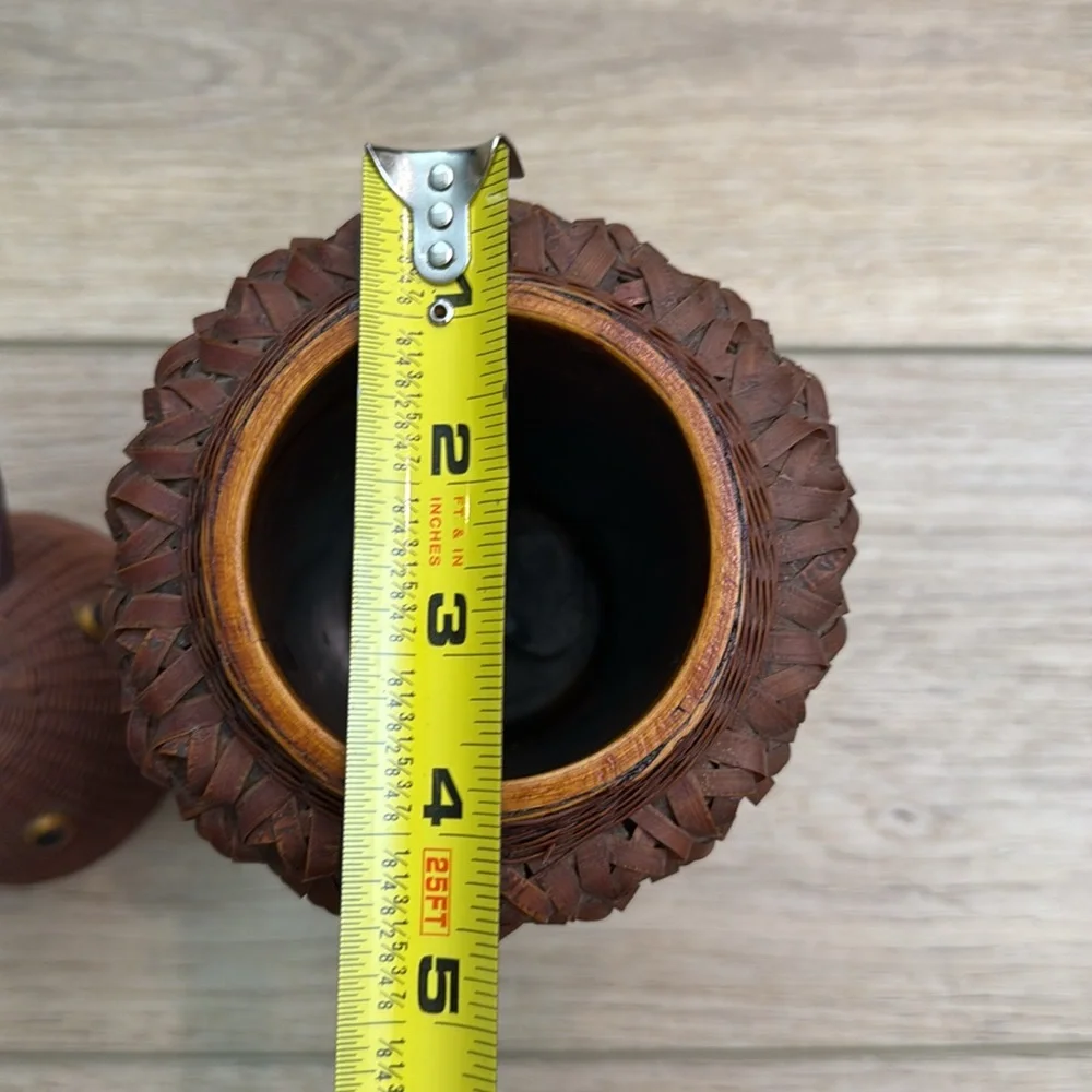 Vintage Owl Basket Jar‎ Figural Wicker Owl Boho Woodland Cottagecore Cabin